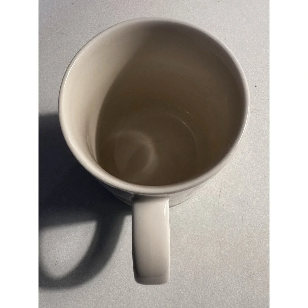 Starbucks Floral SUNFLOWER 12oz Coffee Mug White Embossed Textured Flowers Daisy